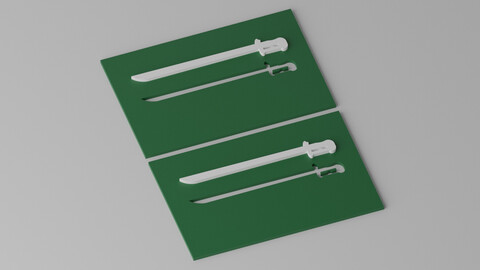 Saudi Arabia Flag Knife 3D model