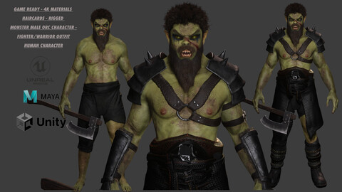 AAA 3D MODEL FANTASY CHARACTER - THE MALE ORC 01 ( MONSTER/CREATURE )