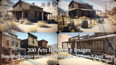 Desolate Frontier Chronicles: Wallpaper of Dusty Ghost Town | 200 Arts Reference Images