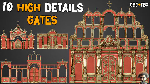 10 High Details Gate + 100 Alpha Brushes + 8K Texture