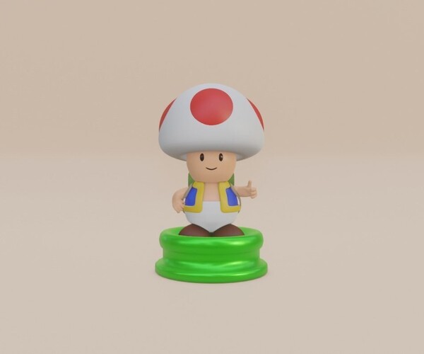 Artstation - Toad Printable Model - Super Mario Bros 