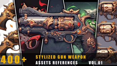 400+ Stylized Gun Weapon - Assets References Vol.01