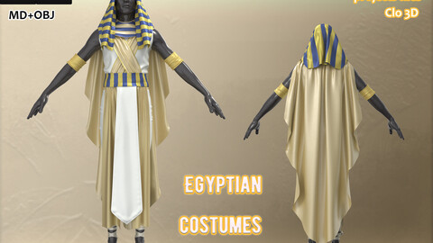 Egyptian Costumes_Male_Clo3d_Marvelous Designer Project