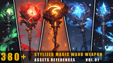 380+ Stylized Magic Wand Weapon - Assets References Vol.01