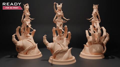 3D Print Ready women fantasy character model (supports are set)