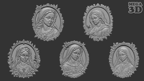 05 Virgin Mary Pendants - 230826 3D print model