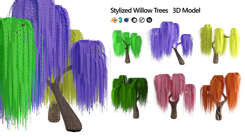 Stylized Weeping Willow Tree 3d model