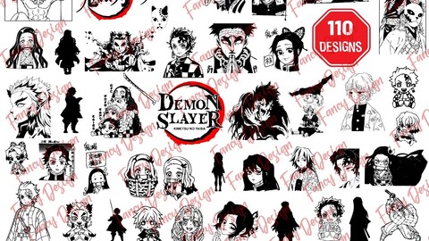 110 Demon Slayer: Kimetsu no Yaiba Vector SVG files