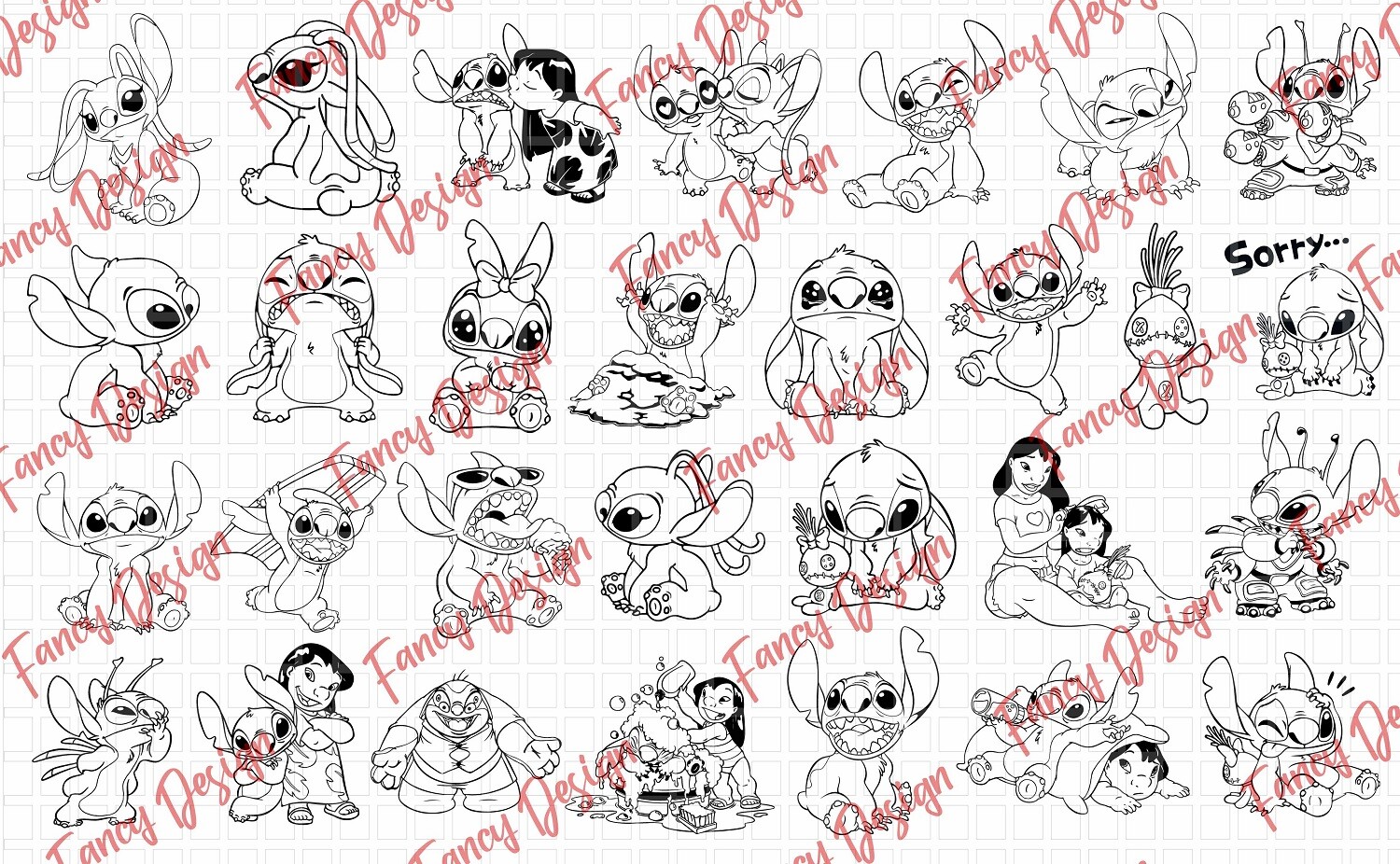 ArtStation - 100 Lilo & Stitch Vector SVG files, Lilo & Stitch Anime ...