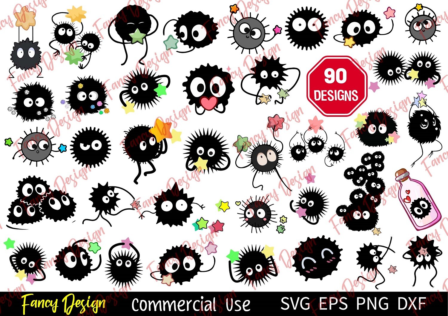 90 Soot Sprites SVG Bundle, Susuwatari Vector SVG files, Totoro, Spirited  Away Anime Illustrations, All Blacky SVG, TV Show Illustrations