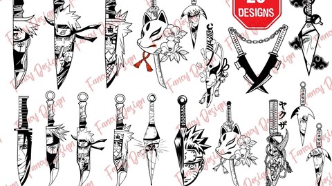 Naruto Anime Knives Dagger SVG, Anime Katana, Anime Sword Vector, Anime Cleaver svg, Anime Naruto SVG Bundle, Anime Demon Slayer SVG Bundle, Anime svg cricut, Manga svg, Anime pack, Anime Cutting Files for Cricut