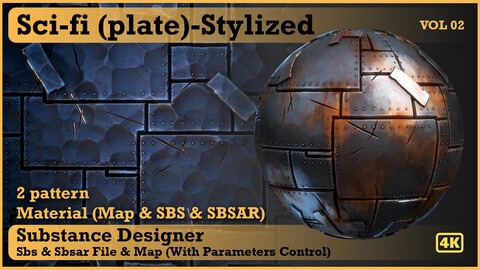 sci-fi plate - VOL 02 - Maps & SBS & SBsar (hard surface)