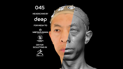 Asian Male 40s head scan 045