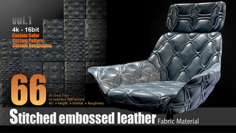 66 Stitched embossed leather fabric Materials