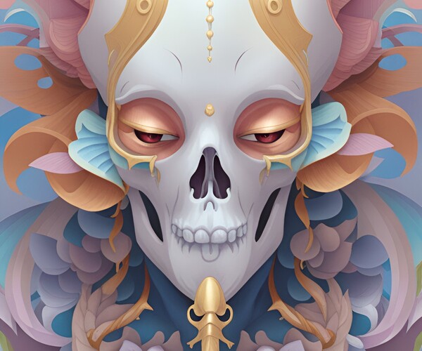 ArtStation - goddess princess face close-up portrait ram skull 340 jpg ...