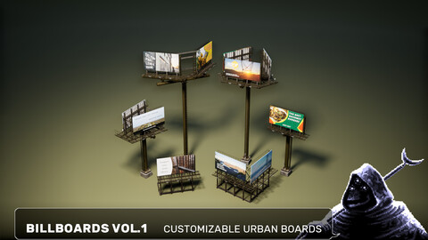 Billboards VOL.1 - Customizable Urban Boards with Weathering FX