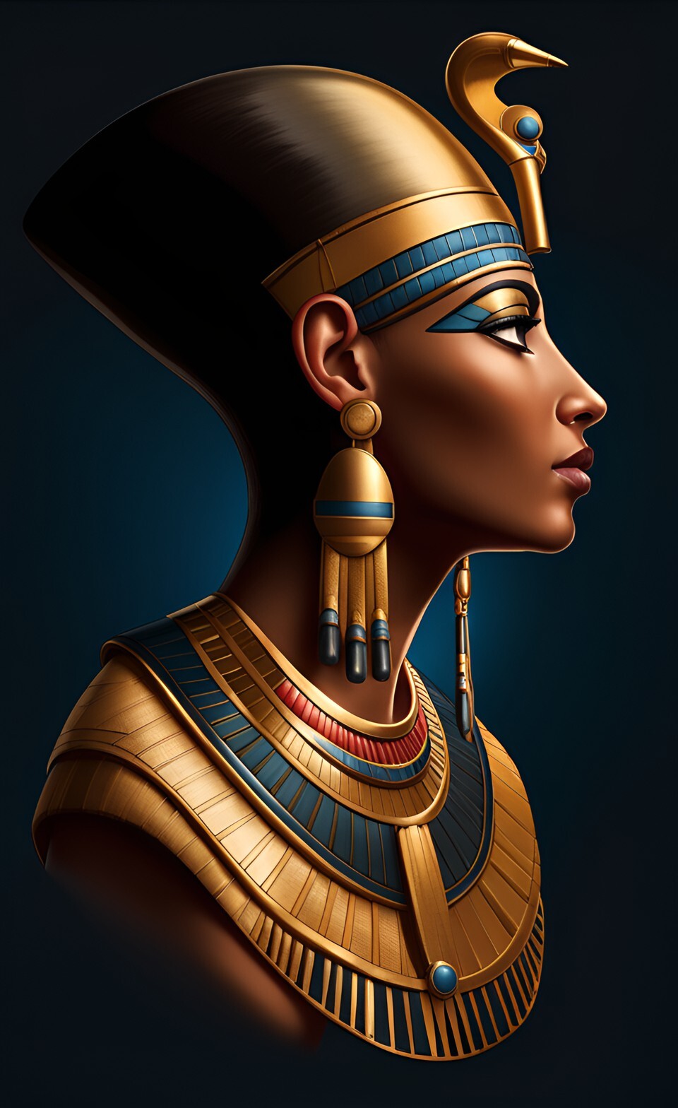 ArtStation - side profile female egyptian pharoah 630 jpg wombo art ...