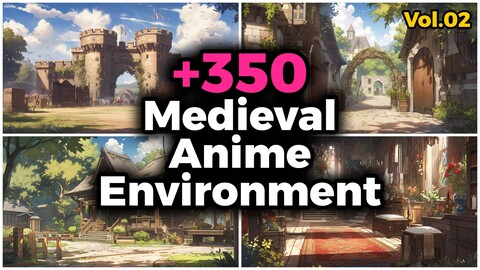 +350 Medieval Anime Environment Concept (4k) | Vol_02