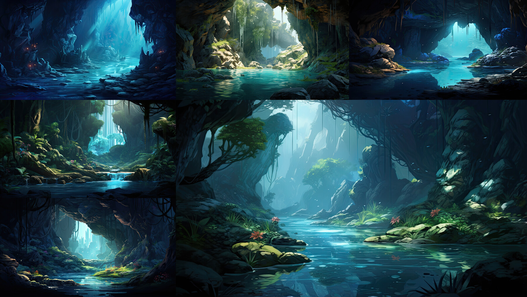 ArtStation - Magic Water Cave - own concept