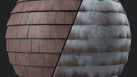 Roof Tile Materials 68- Concrete Roofing by Sbsar generator | Seamless, Pbr, 4k