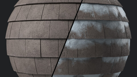 Roof Tile Materials 69- Concrete Roofing by Sbsar generator | Seamless, Pbr, 4k