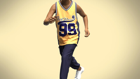 Mens basketball jersey with oversized pant