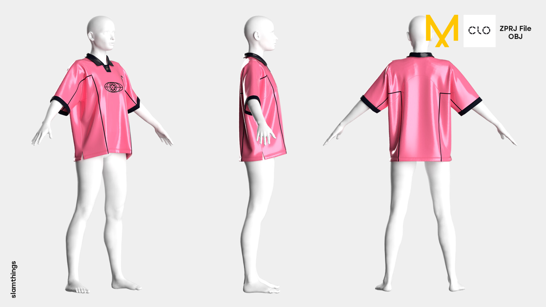 ArtStation - #005 Football Jersey T shirt - Clo 3D / Marvelous Designer +  FBX / DIGITAL FASHION / HYPEBEAST / FUTURE FASHION / CORTEIZ