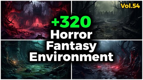 +320 Horror Fantasy Environment Concept (4k) | Vol_54