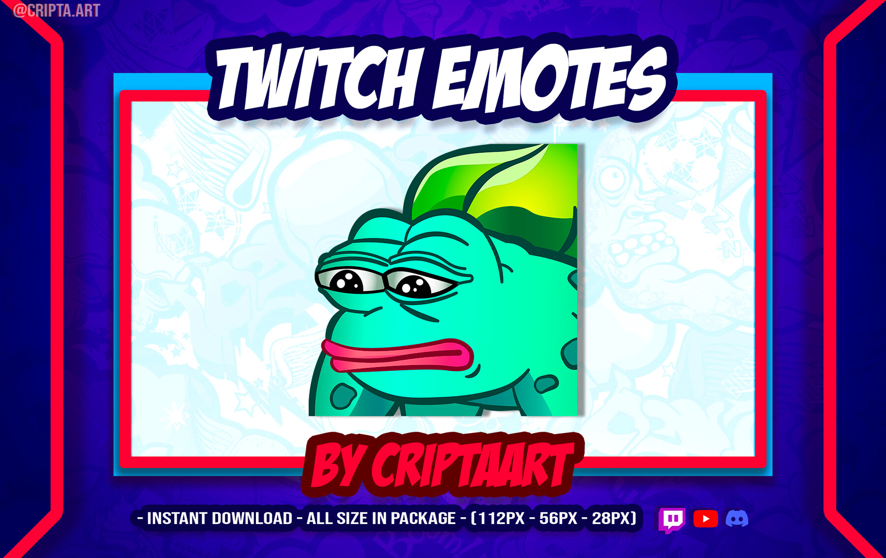 ArtStation - Twitch Emote | Bulbasaur | Pepe the frog | Sad meme ...