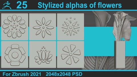 Stylized alphas of flowers