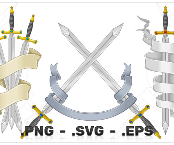 ArtStation - Vector Design Of Interlocked Medieval Swords