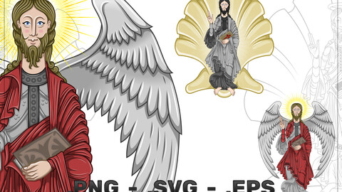 Winged Saint James Apostle Vector Design