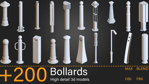 +200 Bollards - Kitbash