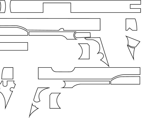 ArtStation - COLT 1911 BLANK GUN TEMPLATE VECTOR FILE Black white vector  outline or line art file for cnc laser cutting, wood, metal engraving,  Cricut file, cnc router file, vinyl cutting, digital