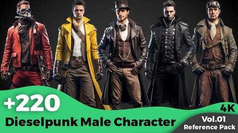 +220 Dieselpunk Male Character Concept(4k)