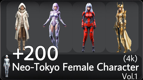 +200 Neo-Tokyo Female Character Concept (4k)