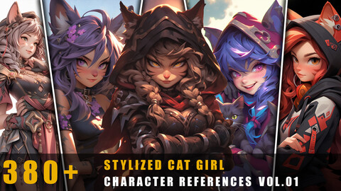 380+ Stylized Cat Girl - Character References Vol.01