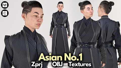 Asian No.1: Marvelous Designer + Clo3d + OBJ + FBX + Texture