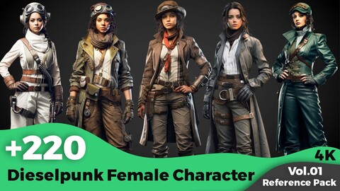 +220 Dieselpunk Female Character Concept(4k)