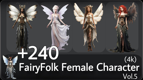 +240 Fairy Folk Female Character Concept(4k)