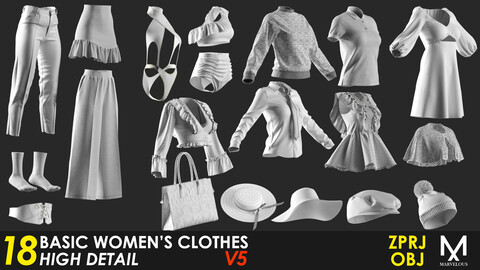 18 Women's Clothes Pack - VOL 5 - Marvelous / CLO Project file