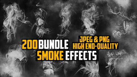 200 Smoke Effects Bundle - 4k (PNG & JPEG Files) - High Quality