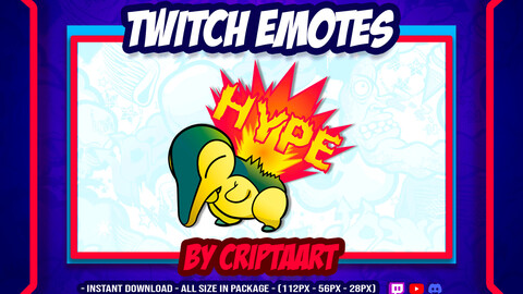 Twitch Emote | Hype  | Pokemon | Cyndaquil | Stream | Anime | Manga | Video Game | Gameplays