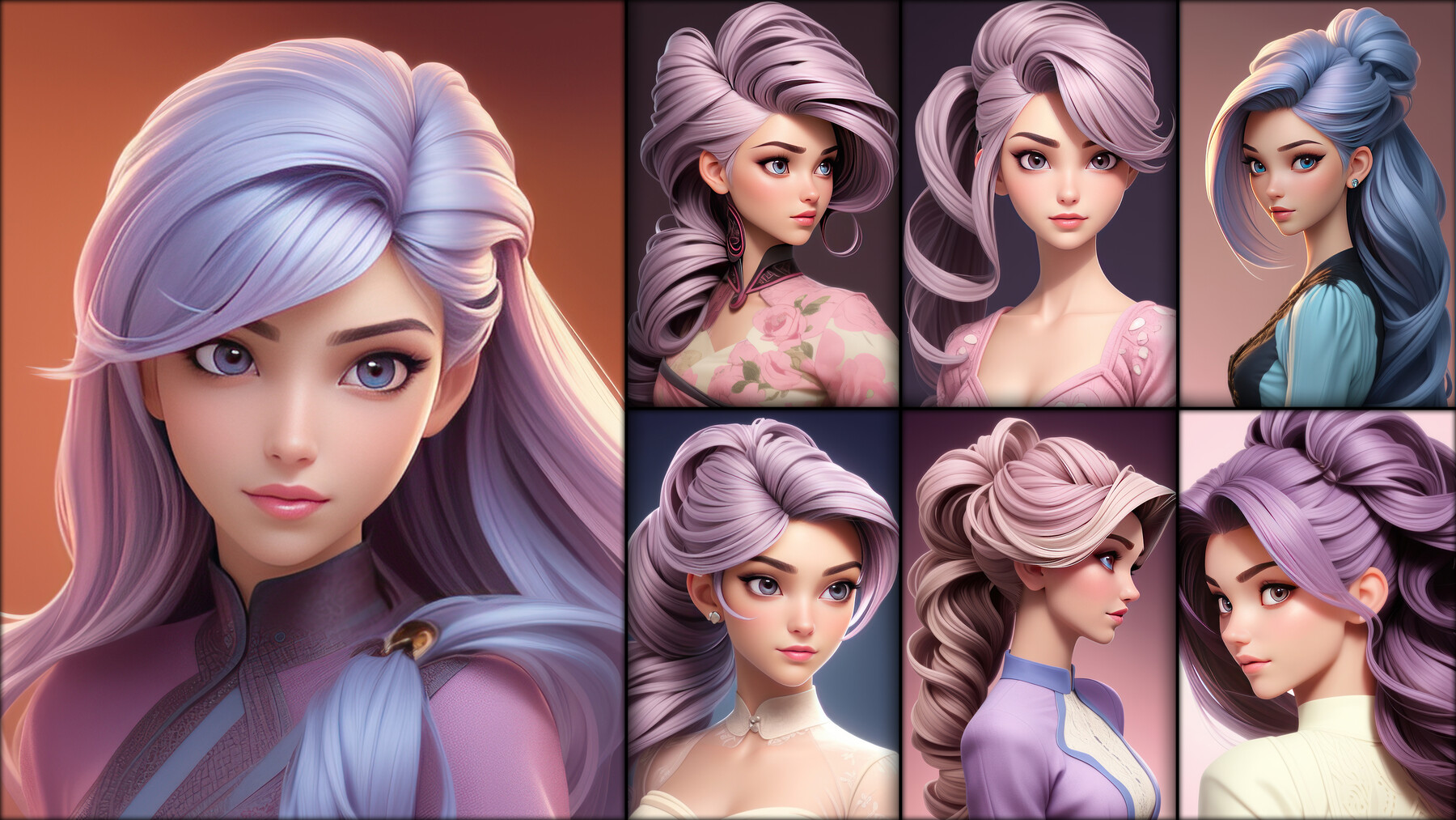 ArtStation - Anime Hairstyles Pack (9 types of hairstyles)