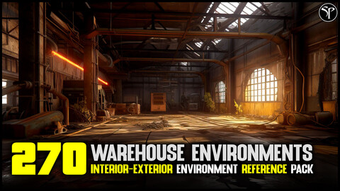 270 WarHouse Environments - 4K Reference Image Pack - Vol 68