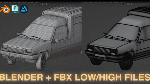 Yellow Car - FBX/Blender files