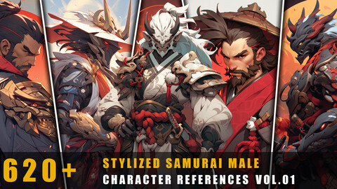 620+ Stylized Samurai Male - Character References Vol.01