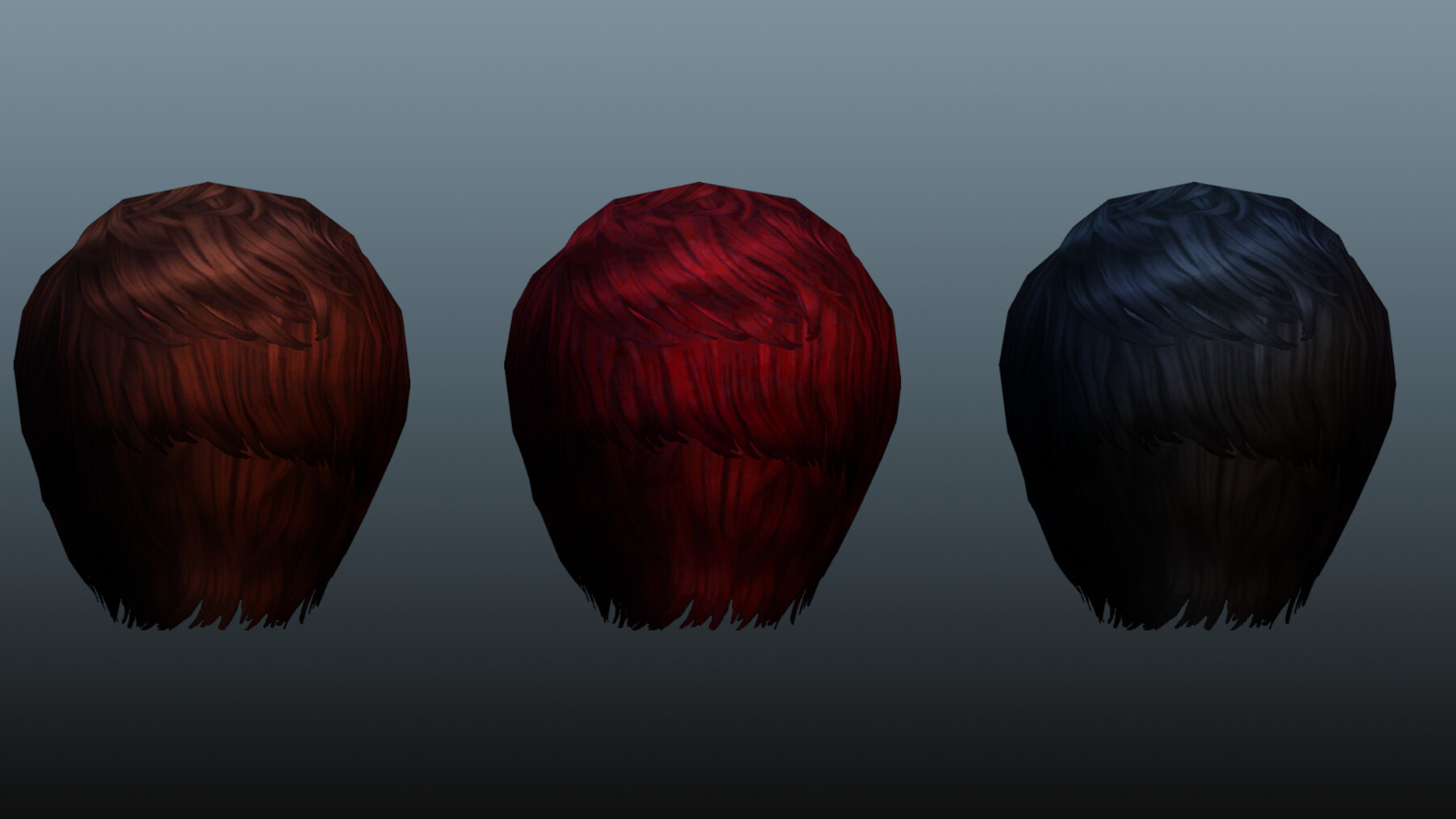 Female hair lowpoly 3 colors 3D Model $15 - .unknown .3ds .max