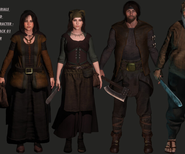 ArtStation - AAA 3D REALISTIC CHARACTER - MEDIEVAL PACK 01 (4 Character ...
