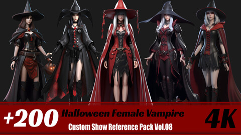 +200 Halloween Female Vampire | 4K | Custom Show Reference Pack Vol.08